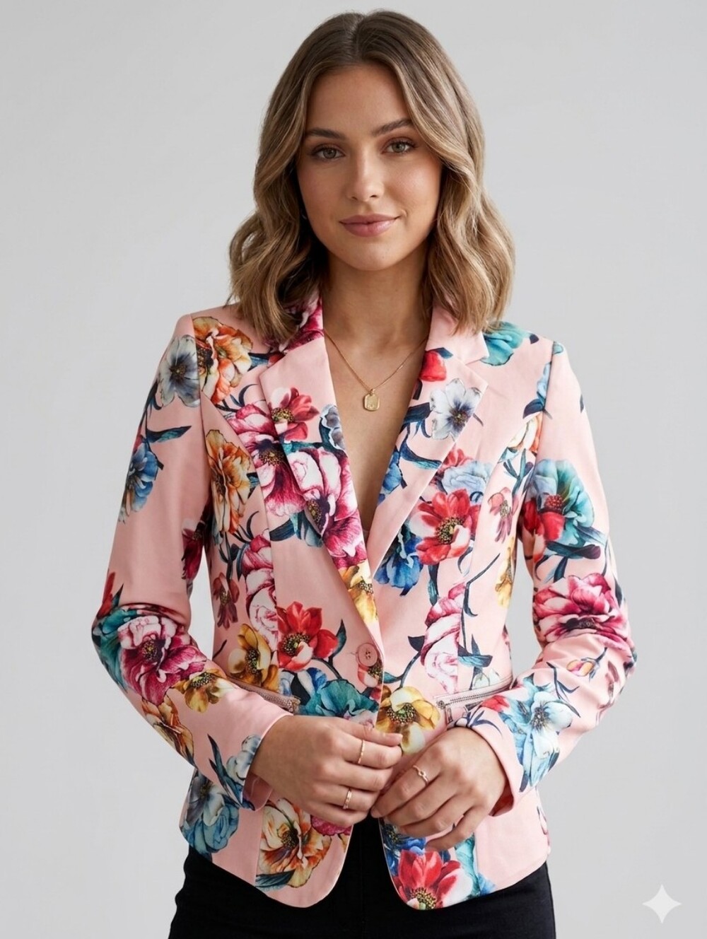 ✨NWT✨Another Story Pink Floral Blazer Jacket Women's Size Medium